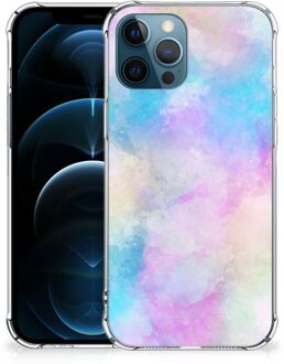 B2Ctelecom Telefoon Hoesje iPhone 12 | 12 Pro Anti Shock Hoesje met transparante rand Watercolor Light