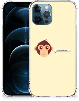 B2Ctelecom Telefoon Hoesje iPhone 12 | 12 Pro Backcase Siliconen Hoesje met transparante rand Aap