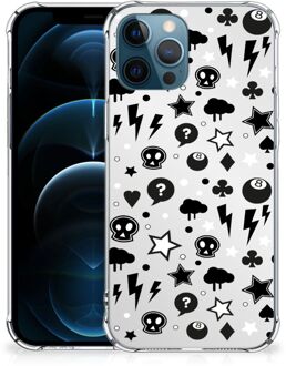 B2Ctelecom Telefoon Hoesje iPhone 12 | 12 Pro Case met transparante rand Silver Punk