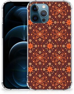 B2Ctelecom Telefoon Hoesje iPhone 12 | 12 Pro GSM Hoesje met transparante rand Batik Brown