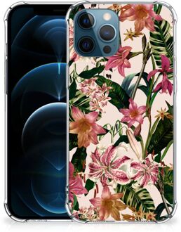 B2Ctelecom Telefoon Hoesje iPhone 12 | 12 Pro Leuk Hoesje met transparante rand Bloemen