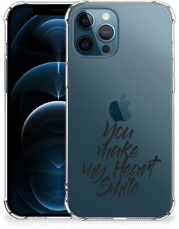 B2Ctelecom Telefoon Hoesje iPhone 12 | 12 Pro Telefoonhoesje met transparante rand Heart Smile