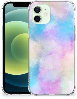 B2Ctelecom Telefoon Hoesje iPhone 12 Mini Anti Shock Hoesje met transparante rand Watercolor Light