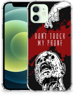 B2Ctelecom Telefoon Hoesje iPhone 12 Mini Backcover Soft Siliconen Hoesje met transparante rand Zombie Blood