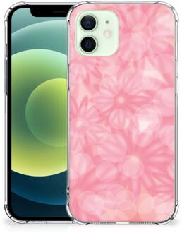 B2Ctelecom Telefoon Hoesje iPhone 12 Mini Case Anti-shock met transparante rand Lente Bloemen