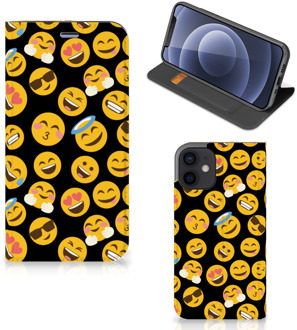 B2Ctelecom Telefoon Hoesje iPhone 12 Mini Flip Cover Emoji