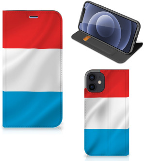 B2Ctelecom Telefoon Hoesje iPhone 12 Mini Flip Cover Luxemburgse Vlag