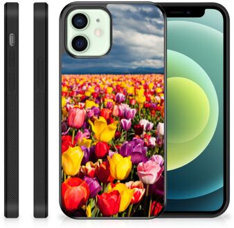 B2Ctelecom Telefoon Hoesje iPhone 12 Mini Hoesje met Zwarte rand Tulpen