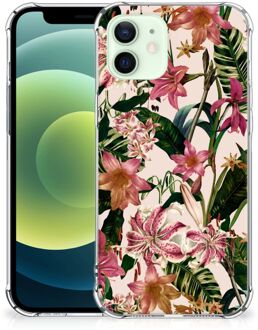 B2Ctelecom Telefoon Hoesje iPhone 12 Mini Leuk Hoesje met transparante rand Bloemen