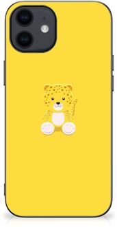 B2Ctelecom Telefoon Hoesje iPhone 12 Pro | 12 (6.1") Hippe Hoesjes met Zwarte rand Baby Leopard