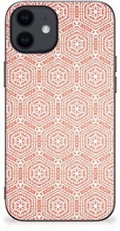 B2Ctelecom Telefoon Hoesje iPhone 12 Pro | 12 (6.1") Hippe Hoesjes met Zwarte rand Pattern Orange