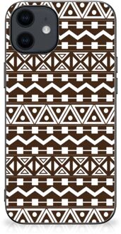 B2Ctelecom Telefoon Hoesje iPhone 12 Pro | 12 (6.1") Leuk TPU Backcase met Zwarte rand Aztec Brown