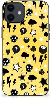 B2Ctelecom Telefoon Hoesje iPhone 12 Pro | 12 (6.1") Silicone Back Cover met Zwarte rand Punk Yellow