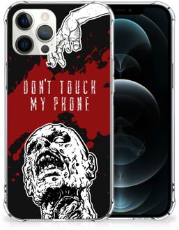 B2Ctelecom Telefoon Hoesje iPhone 12 Pro Max Backcover Soft Siliconen Hoesje met transparante rand Zombie Blood