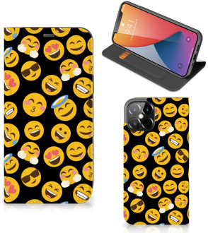 B2Ctelecom Telefoon Hoesje iPhone 12 Pro Max Flip Cover Emoji