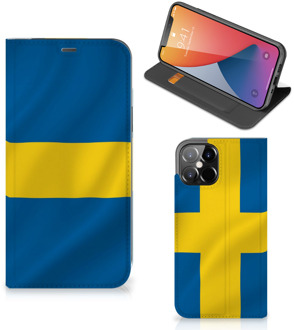 B2Ctelecom Telefoon Hoesje iPhone 12 Pro Max Flipcase Zweedse Vlag