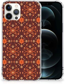 B2Ctelecom Telefoon Hoesje iPhone 12 Pro Max GSM Hoesje met transparante rand Batik Brown