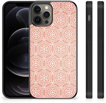 B2Ctelecom Telefoon Hoesje iPhone 12 Pro Max Hippe Hoesjes met Zwarte rand Pattern Orange