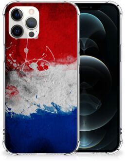 B2Ctelecom Telefoon Hoesje iPhone 12 Pro Max Leuk Hoesje met transparante rand Nederlandse Vlag