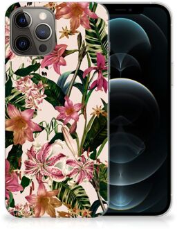 B2Ctelecom Telefoon Hoesje iPhone 12 Pro Max Leuk TPU Back Case Bloemen