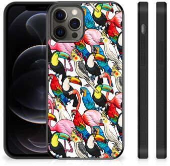 B2Ctelecom Telefoon Hoesje iPhone 12 Pro Max Leuk TPU Backcase met Zwarte rand Birds