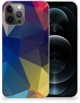 B2Ctelecom Telefoon Hoesje iPhone 12 Pro Max Siliconen Back Cover Polygon Dark