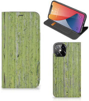 B2Ctelecom Telefoon Hoesje iPhone 12 Pro Max Wallet Case Green Wood