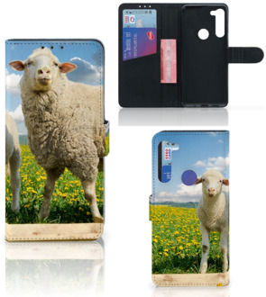 B2Ctelecom Telefoon Hoesje Motorola G8 Power Book Wallet Case met foto Schaap en Lammetje