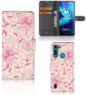 B2Ctelecom Telefoon Hoesje Motorola G8 Power Lite Magnet Case Pink Flowers