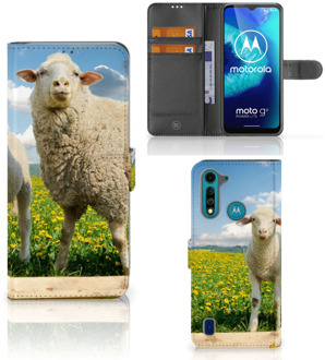 B2Ctelecom Telefoon Hoesje Motorola G8 Power Lite Wallet Book Case met foto Schaap en Lammetje