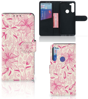 B2Ctelecom Telefoon Hoesje Motorola G8 Power Magnet Case Pink Flowers