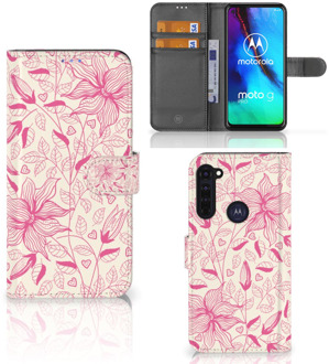 B2Ctelecom Telefoon Hoesje Motorola Moto G Pro Magnet Case Pink Flowers