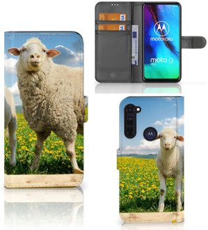 B2Ctelecom Telefoon Hoesje Motorola Moto G Pro Wallet Book Case met foto Schaap en Lammetje