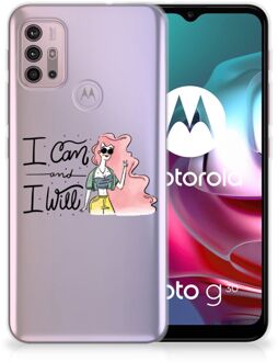 B2Ctelecom Telefoon Hoesje Motorola Moto G30 | G10 Hoesje met Tekst i Can