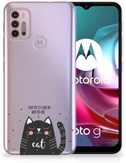 B2Ctelecom Telefoon Hoesje Motorola Moto G30 | G10 Mobiel Case Cat Good Day