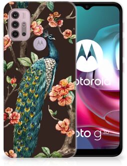 B2Ctelecom Telefoon Hoesje Motorola Moto G30 | G10 Siliconen Back Cover Pauw met Bloemen