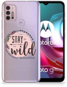 B2Ctelecom Telefoon Hoesje Motorola Moto G30 | G10 Siliconen Back Cover Transparant Boho Stay Wild