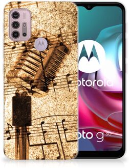 B2Ctelecom Telefoon Hoesje Motorola Moto G30 | G10 Siliconen Hoesje met Naam Bladmuziek