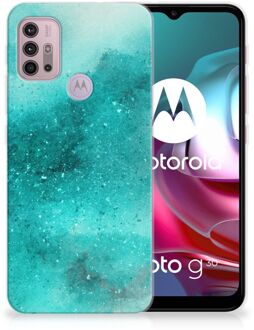 B2Ctelecom Telefoon Hoesje Motorola Moto G30 | G10 Siliconen Hoesje Painting Blue