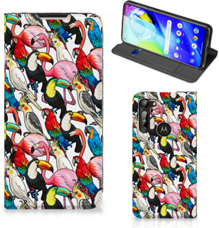 B2Ctelecom Telefoon Hoesje Motorola Moto G8 Power Bookcover Case Birds