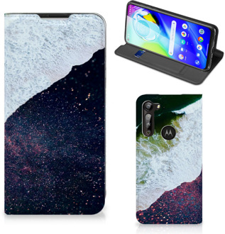 B2Ctelecom Telefoon Hoesje Motorola Moto G8 Power Flip Cover Sea in Space