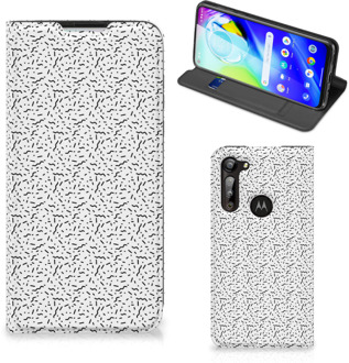 B2Ctelecom Telefoon Hoesje Motorola Moto G8 Power Flipcase Stripes Dots