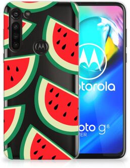 B2Ctelecom Telefoon Hoesje Motorola Moto G8 Power Hoesje Bumper Doorzichtig Watermelons