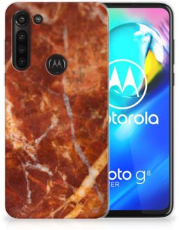 B2Ctelecom Telefoon Hoesje Motorola Moto G8 Power Hoesje Bumper Marmer Bruin