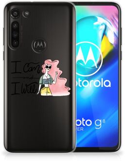 B2Ctelecom Telefoon Hoesje Motorola Moto G8 Power Hoesje met Tekst i Can