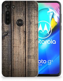 B2Ctelecom Telefoon Hoesje Motorola Moto G8 Power Leuk TPU Back Cover Steigerhout