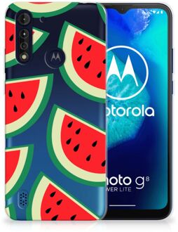 B2Ctelecom Telefoon Hoesje Motorola Moto G8 Power Lite Hoesje Bumper Doorzichtig Watermelons