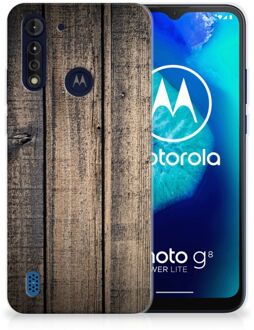 B2Ctelecom Telefoon Hoesje Motorola Moto G8 Power Lite Leuk TPU Back Cover Steigerhout