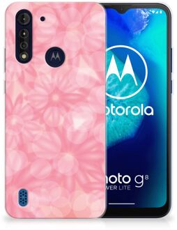 B2Ctelecom Telefoon Hoesje Motorola Moto G8 Power Lite Silicone Back Case Lente Bloemen