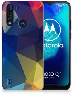 B2Ctelecom Telefoon Hoesje Motorola Moto G8 Power Lite Siliconen Back Cover Polygon Dark